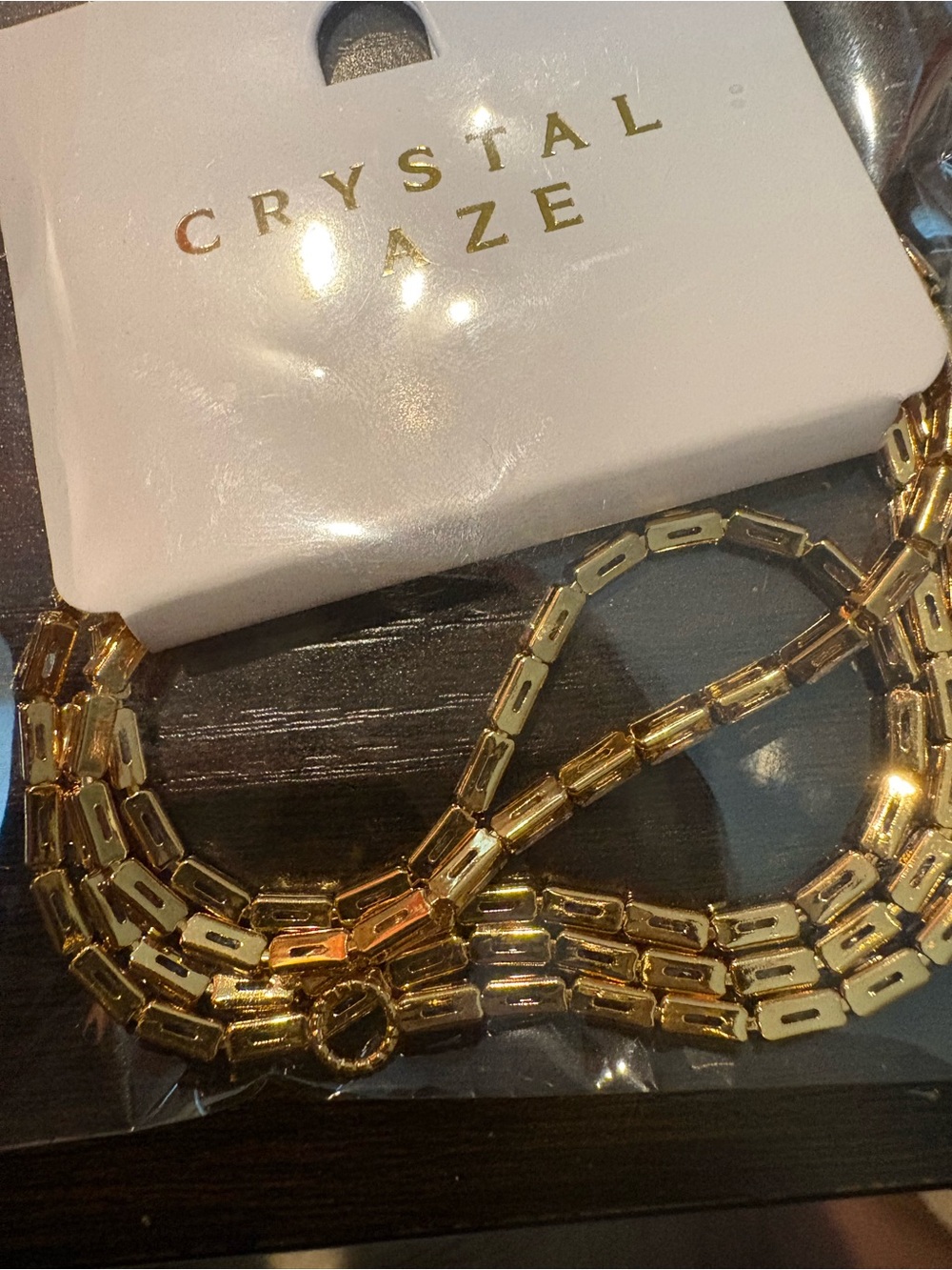 NWT Crystal haze Gold crystal Link Necklace - Elegant Women's Jewelry